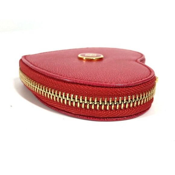 LOEWE Anagram logo heart Wallet Coin Compartment coin purse Leather Red - Picture 3 of 13